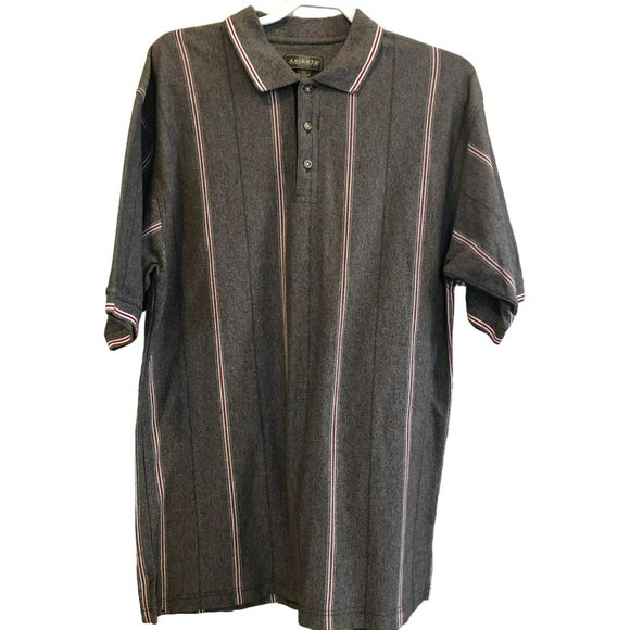 Knights Sportswear XXL SS Polo Gray Striped - Picture 2 of 6